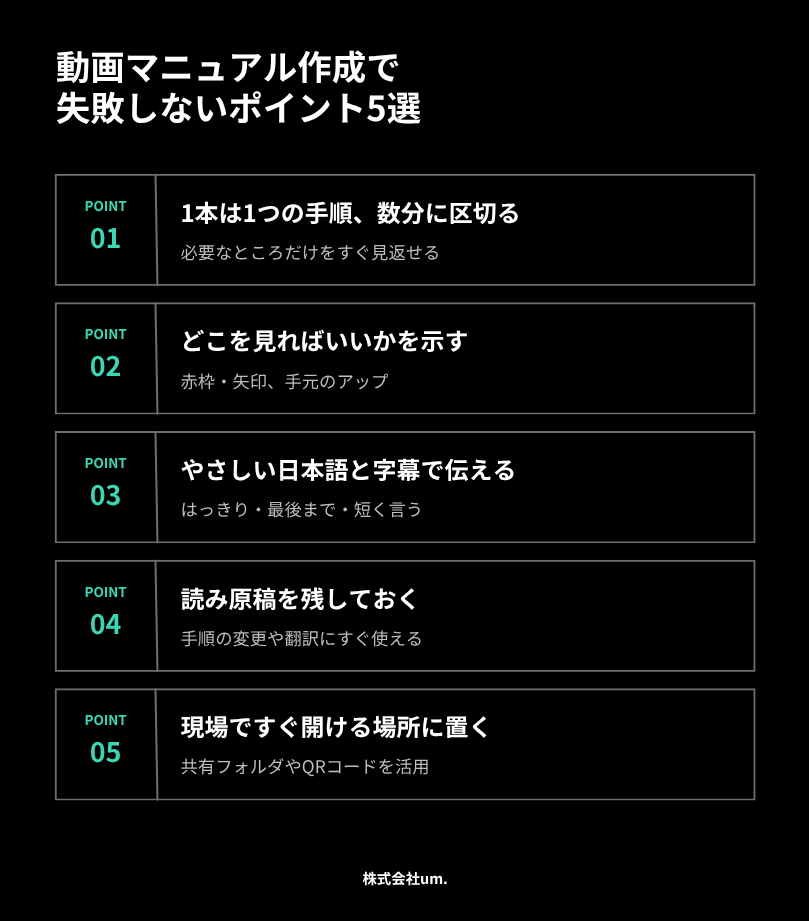 動画マニュアル作成で失敗しないポイント5選